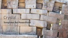  Presentation with erosion - Slide deck featuring erosion in a main temple wall at machu picchu incas ruins in the peruvian andes at cuzco peru background and a light gray colored foreground
