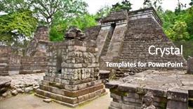  Presentation with candi - Colorful theme enhanced with erotic candi sukuh-hindu temple backdrop and a gray colored foreground
