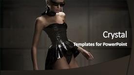  Presentation with woman - Audience pleasing slides consisting of erotic fashion modeling - mysterious woman backdrop and a dark gray colored foreground