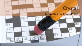  Presentation with binary data error detection and correction - Colorful theme enhanced with error written on a crossword backdrop and a gold colored foreground