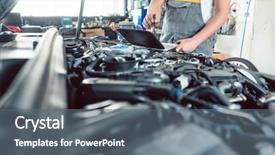  Presentation with automobile diagnostic - Cool new slide deck with errors with a diagnostic backdrop and a gray colored foreground