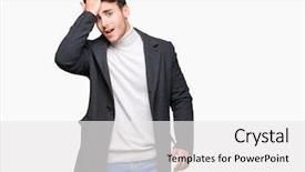  Presentation with winter - Beautiful slide set featuring errow - young elegant man wearing winter backdrop and a  colored foreground