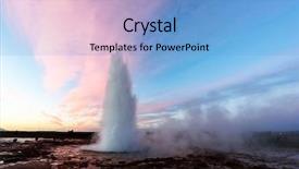  Presentation with southwestern - Slides consisting of eruption - erupting of geysir geyser background and a light blue colored foreground