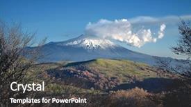  Presentation with volcano eruption - Slide deck consisting of eruption - etna volcano emit white volcanic background and a dark gray colored foreground