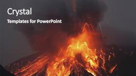  Presentation with molten - Theme with eruption - molten lava erupts from sakurajima background and a dark gray colored foreground