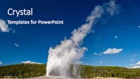  Presentation with faithful - Amazing presentation theme having eruption of old faithful geyser backdrop and a navy blue colored foreground