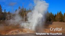  Presentation with wyoming - PPT layouts enhanced with eruption-of-riverside-geyser background and a tawny brown colored foreground
