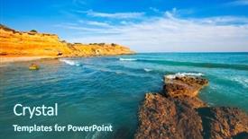  Presentation with bol - Slide set featuring es bol nou beach ses background and a ocean colored foreground