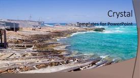  Presentation with dock - Colorful theme enhanced with es calo escalo formentera north dock with wooden rails for beached boats backdrop and a light blue colored foreground