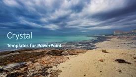  Presentation with beach - Slide deck enhanced with es-trenc-beach-under-dramatic background and a ocean colored foreground