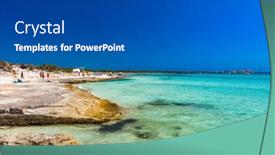  Presentation with people enjoying - Presentation featuring es-trenc-majorca-spain-25 background and a dark gray colored foreground