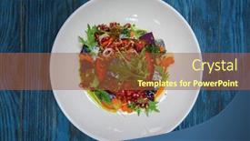  Presentation with caviar - Colorful presentation design enhanced with escabeche-fish-dish-with-caviar backdrop and a tawny brown colored foreground