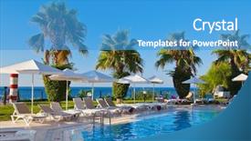  Presentation with chairs - Audience pleasing slide set consisting of ocean lounge escada - water pool and chairs backdrop and a teal colored foreground