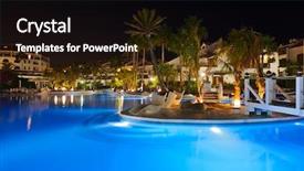  Presentation with water pool in river cave - Theme enhanced with ocean lounge escada - water pool at night background and a black colored foreground