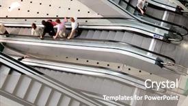  Presentation with mall - Beautiful slides featuring escalator in a big mall backdrop and a gray colored foreground