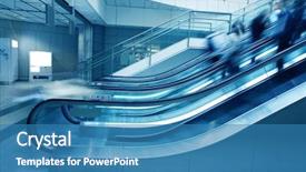  Presentation with hongkong - Presentation featuring escalator in big a mall background and a  colored foreground