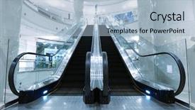  Presentation with mall - Colorful theme enhanced with escalator in department store backdrop and a light blue colored foreground