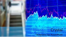  Presentation with shares - Slide deck featuring escalator in the building against stocks and shares background and a cyan colored foreground