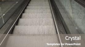  Presentation with moving and drving car - Presentation theme consisting of escalator moving staircase to carry background and a gray colored foreground