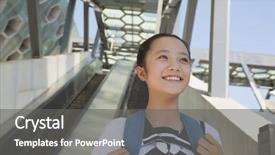  Presentation with next - Slide set with escalator near the subway station background and a  colored foreground