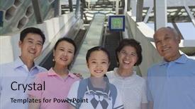  Presentation with next - Amazing presentation design having escalator near the subway station backdrop and a  colored foreground