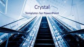  Presentation with office images - Amazing slide set having escalator of modern office building backdrop and a light blue colored foreground