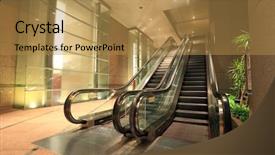 Presentation with mall - Presentation theme having escalator background and a  colored foreground