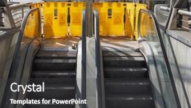  Presentation with maintenance - Audience pleasing slide deck consisting of escalators out of service backdrop and a dark gray colored foreground
