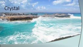  Presentation with aqua - Cool new presentation theme with escalo es calo formentera north rocky coast aqua sea balearic islands backdrop and a light blue colored foreground