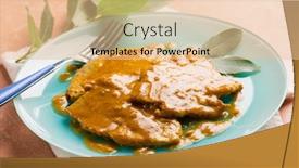  Presentation with curry - Colorful presentation enhanced with escalope-with-curry-selective-focus backdrop and a lemonade colored foreground