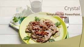  Presentation with goji - PPT layouts having group of forest mushrooms early honey agaric on a sunny day background and a tawny brown colored foreground