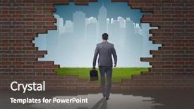  Presentation with vacation - Cool new PPT theme with escape - businessman escaping for summer vacation backdrop and a dark gray colored foreground