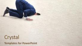  Presentation with sand samples - Presentation design consisting of escape - businessman hiding his head background and a lemonade colored foreground