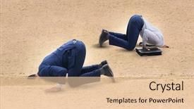  Presentation with sand - Slides enhanced with escape - businessman hiding his head background and a lemonade colored foreground