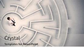  Presentation with maze - Amazing slide set having escape - confused business man trapped backdrop and a lemonade colored foreground