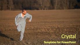  Presentation with asylum prisoner of war constrained - Theme consisting of escape - portrait of an escaping prisoner background and a tawny brown colored foreground