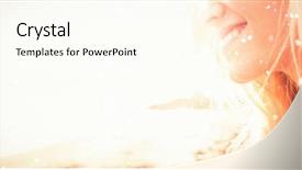  Presentation with falling snow - Cool new theme with escape - snow falling against smiling woman backdrop and a cream colored foreground