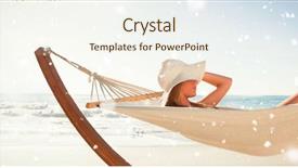  Presentation with falling snow - Amazing slide deck having escape - snow falling against woman wearing backdrop and a cream colored foreground