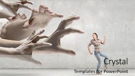  Presentation with respiratory system male anatomy - Amazing PPT layouts having escape - young woman in casual escaping backdrop and a light gray colored foreground