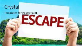  Presentation with beach - PPT theme having escape card with a beach background and a  colored foreground