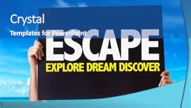  Presentation with mindfulness dream makers - Cool new PPT theme with escape explore dream discover card backdrop and a teal colored foreground