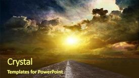  Presentation with asphalt road animtion - Presentation design featuring escape route - asphalt road shallow depth background and a tawny brown colored foreground