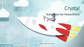  Presentation with student - Cool new theme with escape world - young happy student girl riding backdrop and a cool aqua colored foreground