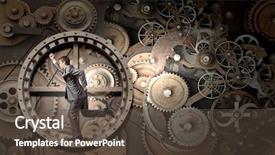  Presentation with running race lane - Amazing slides having esclave - young businessman in suit running backdrop and a tawny brown colored foreground