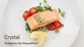  Presentation with fried egg close up view - Beautiful presentation theme featuring escolares - close up of delicious pan backdrop and a soft green colored foreground