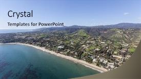  Presentation with aerial view of cape town - Slide set featuring escondido beach area of malibu background and a light blue colored foreground