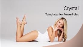  Presentation with woman sport - PPT layouts having escultura - fit and sporty beautiful woman background and a  colored foreground