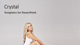  Presentation with group of three young girl - Cool new slides with escultura - young beautiful and sporty girl backdrop and a  colored foreground