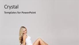  Presentation with sporty - Presentation theme consisting of escultura - young beautiful and sporty woman background and a light gray colored foreground