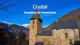  Presentation with methodist church - Audience pleasing theme consisting of escunhau village church in lerida backdrop and a  colored foreground